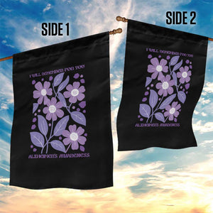 Alzheimers Purple Floral Retro Graphic Garden Flag I Will Remember For You