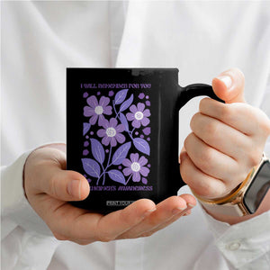 Alzheimers Purple Floral Retro Graphic Coffee Mug I Will Remember For You