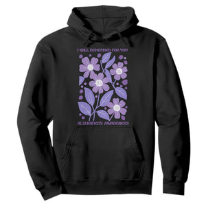 Alzheimers Purple Floral Retro Graphic Hoodie I Will Remember For You