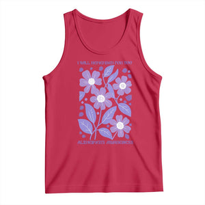 Alzheimers Purple Floral Retro Graphic Tank Top I Will Remember For You
