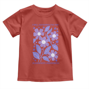 Alzheimers Purple Floral Retro Graphic Toddler T Shirt I Will Remember For You