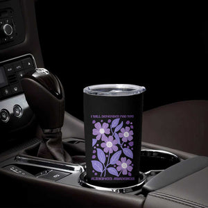 Alzheimers Purple Floral Retro Graphic Tumbler Cup I Will Remember For You