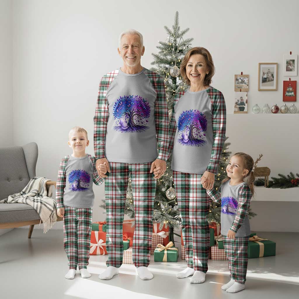 Purple Elephant Butterfly Ribbon Plaid Pajama Set Tree Of Life Alzheimers Support
