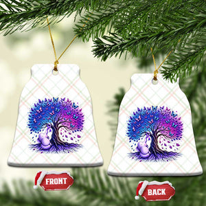 Purple Elephant Butterfly Ribbon Ceramic Ornament Tree Of Life Alzheimers Support