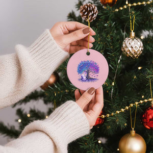 Purple Elephant Butterfly Ribbon Ceramic Ornament Tree Of Life Alzheimers Support