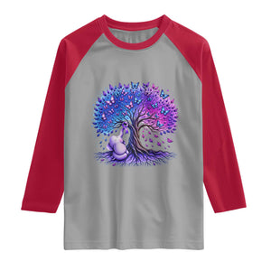 Purple Elephant Butterfly Ribbon Raglan Shirt Tree Of Life Alzheimers Support