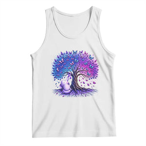 Purple Elephant Butterfly Ribbon Tank Top Tree Of Life Alzheimers Support