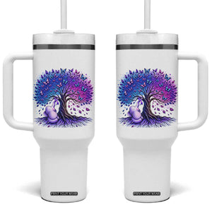 Purple Elephant Butterfly Ribbon Tumbler With Handle Tree Of Life Alzheimers Support TS12 One Size: 40 oz White Print Your Wear