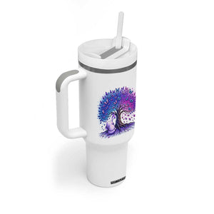 Purple Elephant Butterfly Ribbon Tumbler With Handle Tree Of Life Alzheimers Support TS12 Print Your Wear