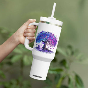 Purple Elephant Butterfly Ribbon Tumbler With Handle Tree Of Life Alzheimers Support TS12 Print Your Wear
