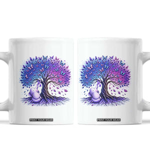 Purple Elephant Butterfly Ribbon Coffee Mug Tree Of Life Alzheimers Support TS12 White Print Your Wear
