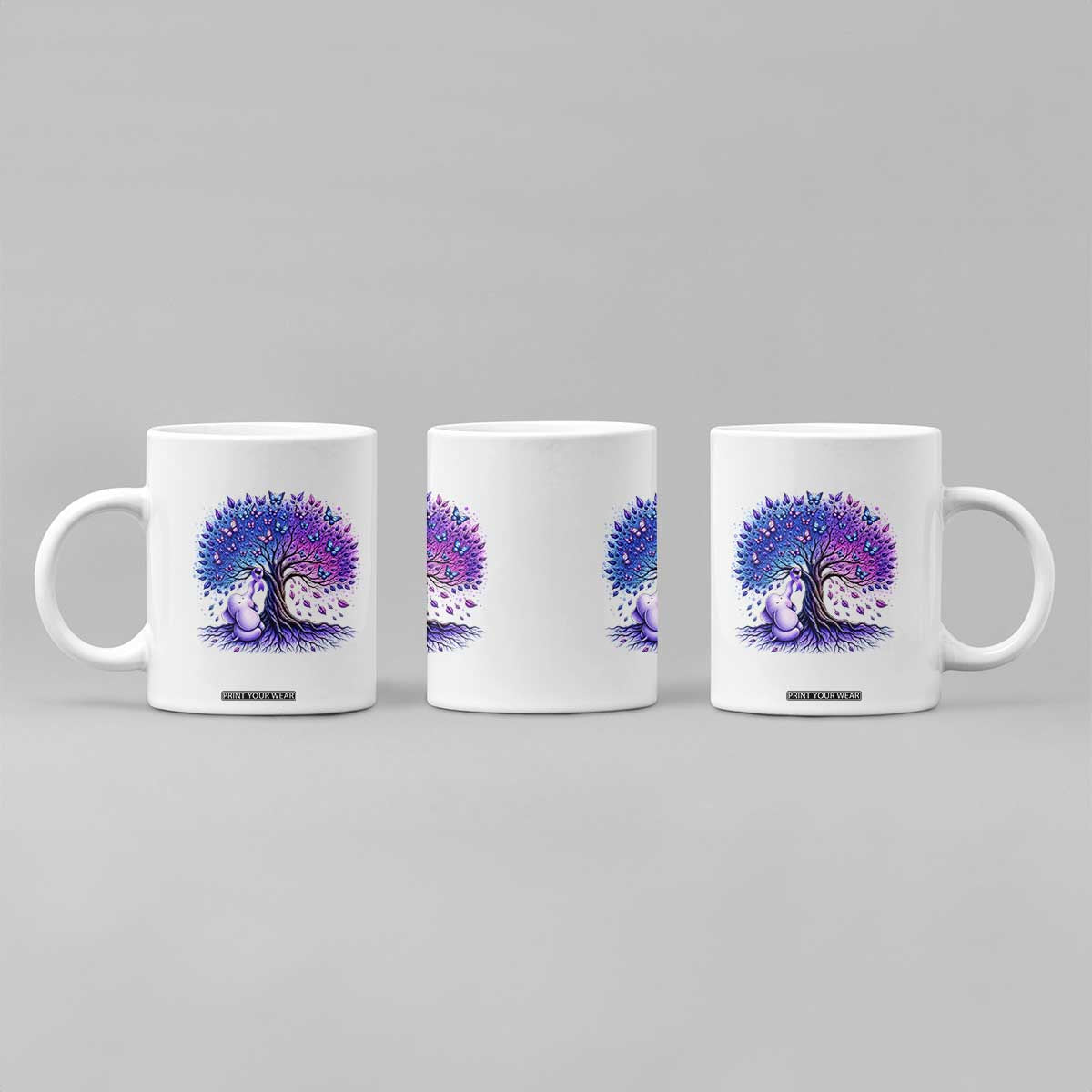 Purple Elephant Butterfly Ribbon Coffee Mug Tree Of Life Alzheimers Support TS12 Print Your Wear