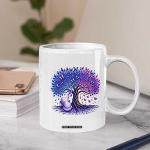 Purple Elephant Butterfly Ribbon Coffee Mug Tree Of Life Alzheimers Support TS12 Print Your Wear