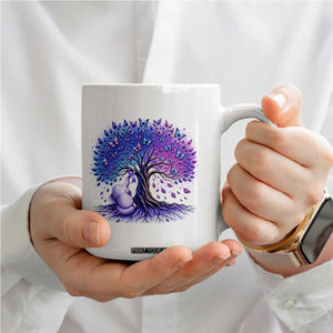 Purple Elephant Butterfly Ribbon Coffee Mug Tree Of Life Alzheimers Support TS12 Print Your Wear