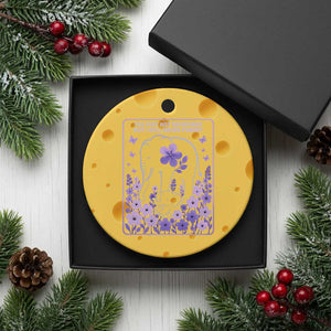 Elephant Alzheimers Purple Floral Support Ceramic Ornament You May Not Remember But I Will Never Forget