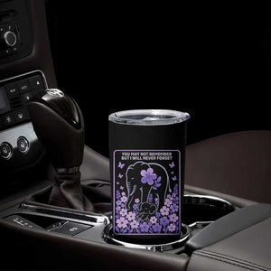Elephant Alzheimers Purple Floral Support Tumbler Cup You May Not Remember But I Will Never Forget