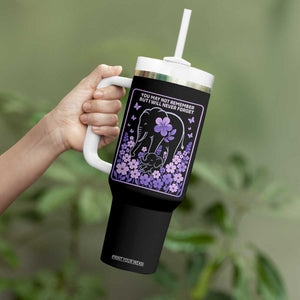 Elephant Alzheimers Purple Floral Support Tumbler With Handle You May Not Remember But I Will Never Forget
