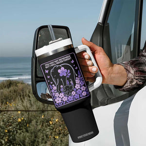 Elephant Alzheimers Purple Floral Support Tumbler With Handle You May Not Remember But I Will Never Forget