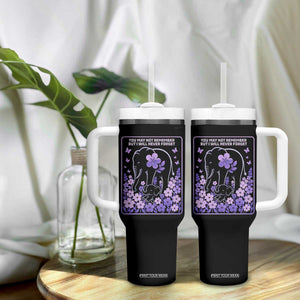 Elephant Alzheimers Purple Floral Support Tumbler With Handle You May Not Remember But I Will Never Forget