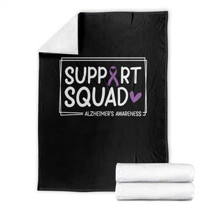 Support Squad Alzheimers Throw Blanket Purple Ribbon Hope Strength Love