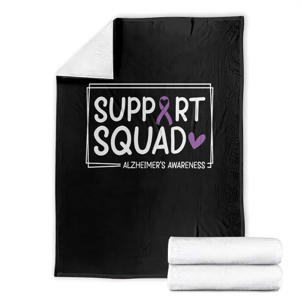 Support Squad Alzheimers Throw Blanket Purple Ribbon Hope Strength Love TS12 Black Print Your Wear