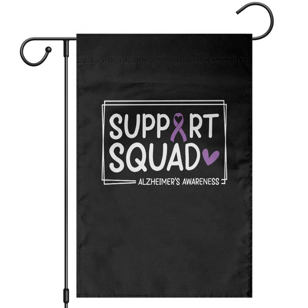 Support Squad Alzheimers Garden Flag Purple Ribbon Hope Strength Love TS12 Black Print Your Wear