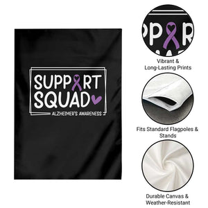 Support Squad Alzheimers Garden Flag Purple Ribbon Hope Strength Love