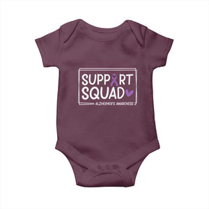 Support Squad Alzheimers Baby Onesie Purple Ribbon Hope Strength Love
