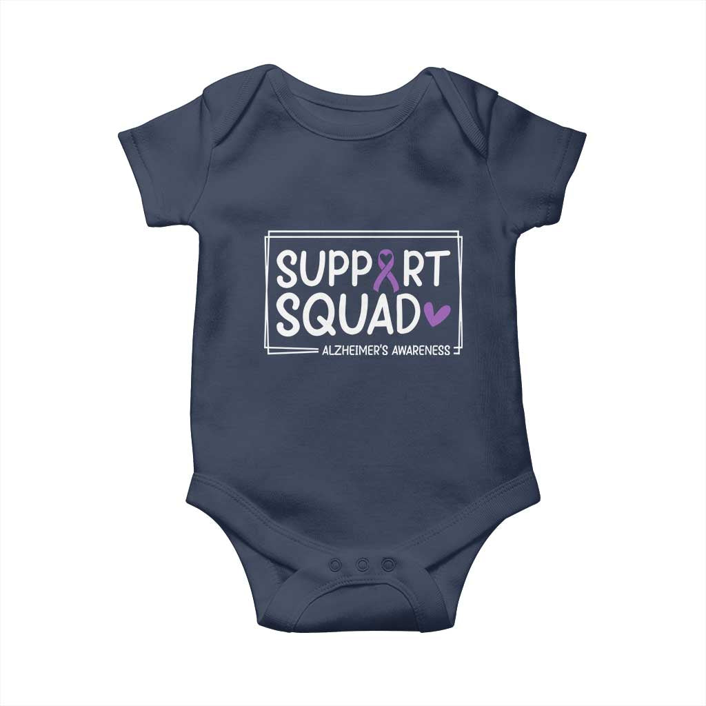 Support Squad Alzheimers Baby Onesie Purple Ribbon Hope Strength Love