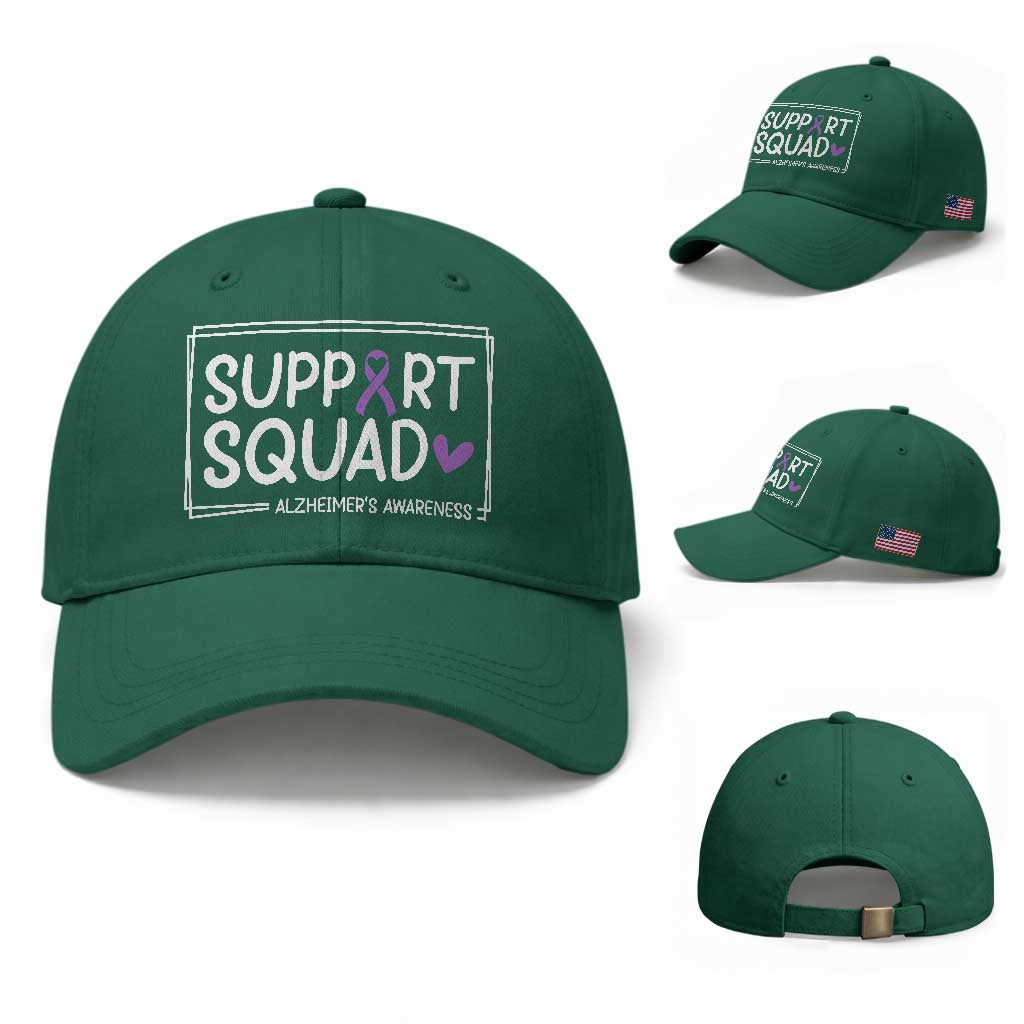 Support Squad Alzheimers Baseball Cap Purple Ribbon Hope Strength Love