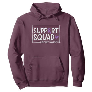 Support Squad Alzheimers Hoodie Purple Ribbon Hope Strength Love