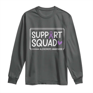 Support Squad Alzheimers Long Sleeve Shirt Purple Ribbon Hope Strength Love