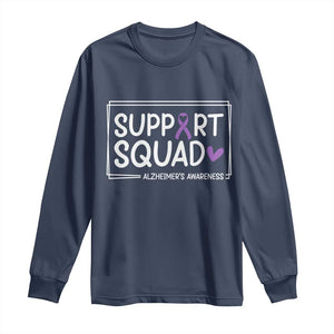 Support Squad Alzheimers Long Sleeve Shirt Purple Ribbon Hope Strength Love