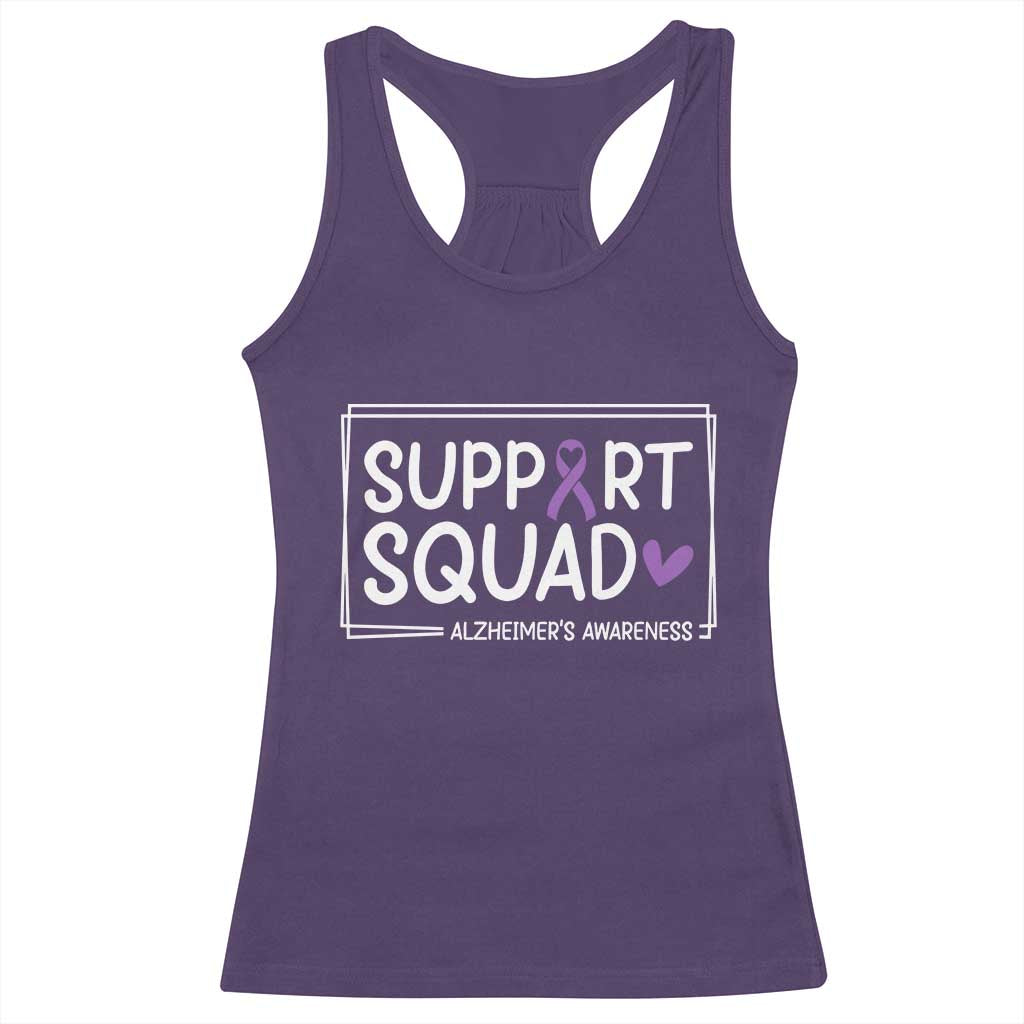 Support Squad Alzheimers Racerback Tank Top Purple Ribbon Hope Strength Love TS12 Purple Print Your Wear
