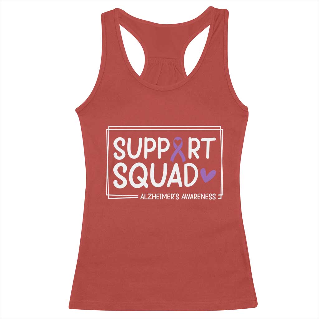 Support Squad Alzheimers Racerback Tank Top Purple Ribbon Hope Strength Love