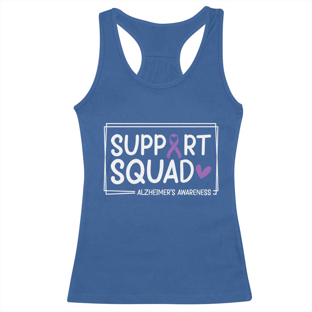 Support Squad Alzheimers Racerback Tank Top Purple Ribbon Hope Strength Love