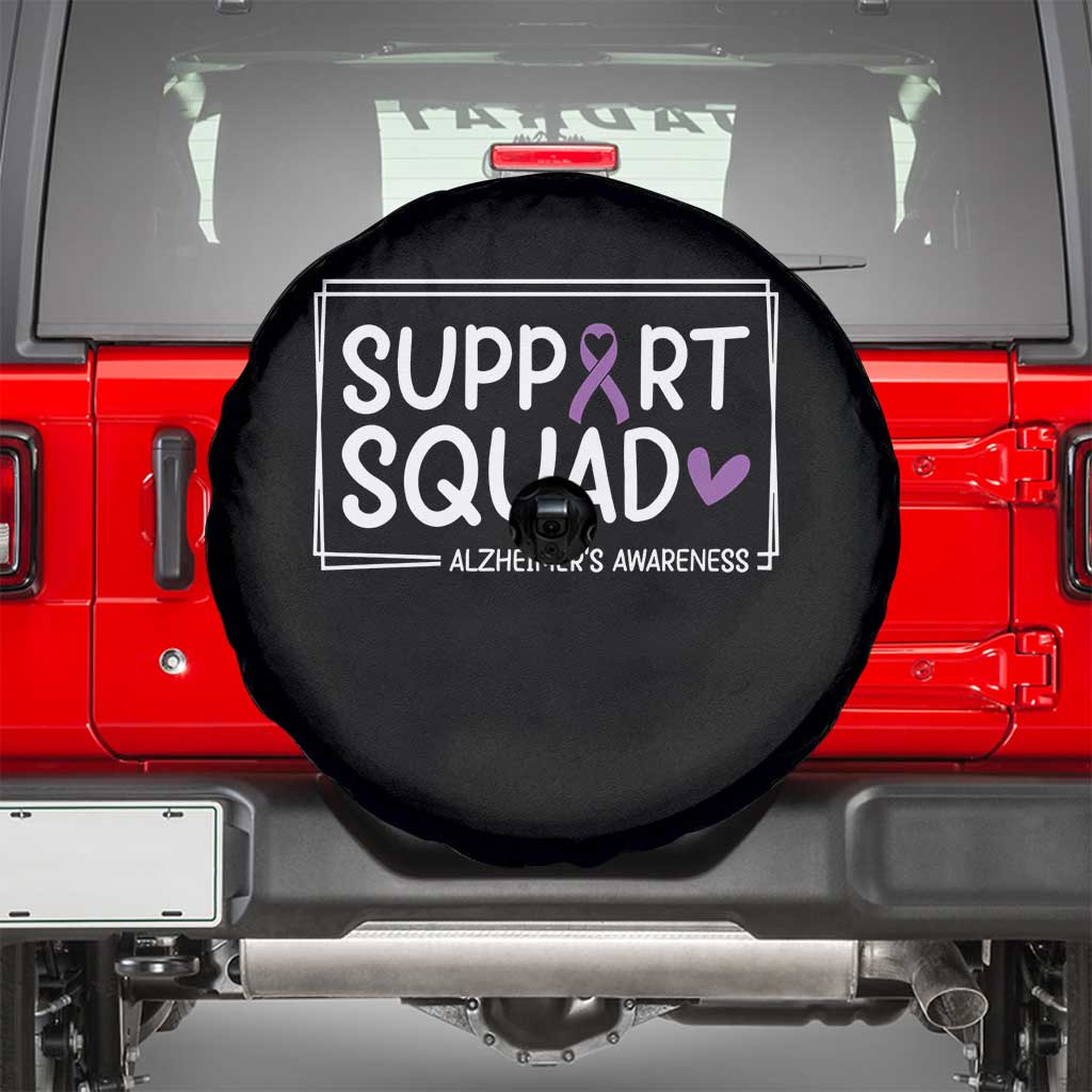 Support Squad Alzheimers Spare Tire Cover Purple Ribbon Hope Strength Love