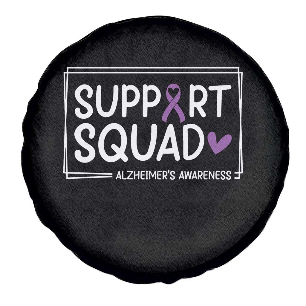 Support Squad Alzheimers Spare Tire Cover Purple Ribbon Hope Strength Love