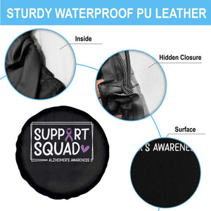 Support Squad Alzheimers Spare Tire Cover Purple Ribbon Hope Strength Love