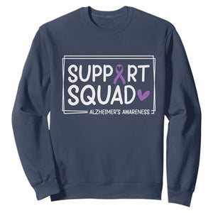 Support Squad Alzheimers Sweatshirt Purple Ribbon Hope Strength Love