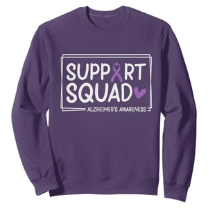 Support Squad Alzheimers Sweatshirt Purple Ribbon Hope Strength Love