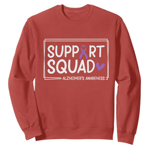 Support Squad Alzheimers Sweatshirt Purple Ribbon Hope Strength Love