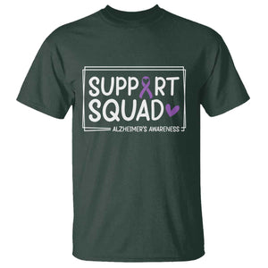 Support Squad Alzheimers T Shirt Purple Ribbon Hope Strength Love
