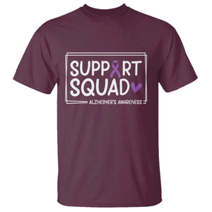 Support Squad Alzheimers T Shirt Purple Ribbon Hope Strength Love