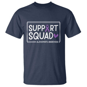 Support Squad Alzheimers T Shirt Purple Ribbon Hope Strength Love