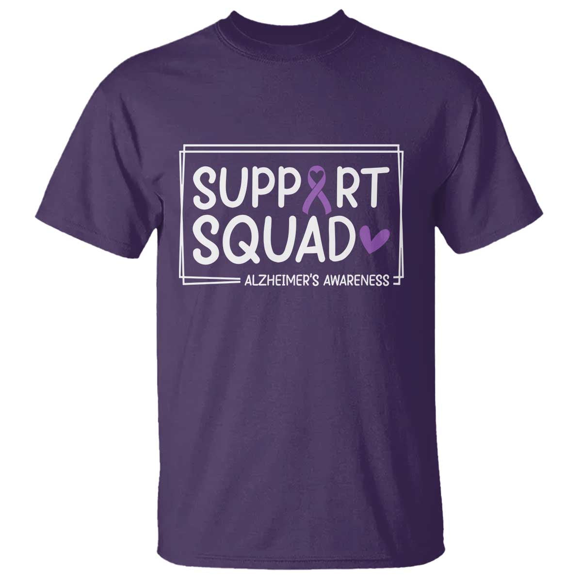 Support Squad Alzheimers T Shirt Purple Ribbon Hope Strength Love TS12 Purple Print Your Wear