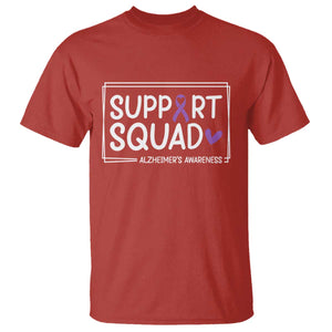 Support Squad Alzheimers T Shirt Purple Ribbon Hope Strength Love
