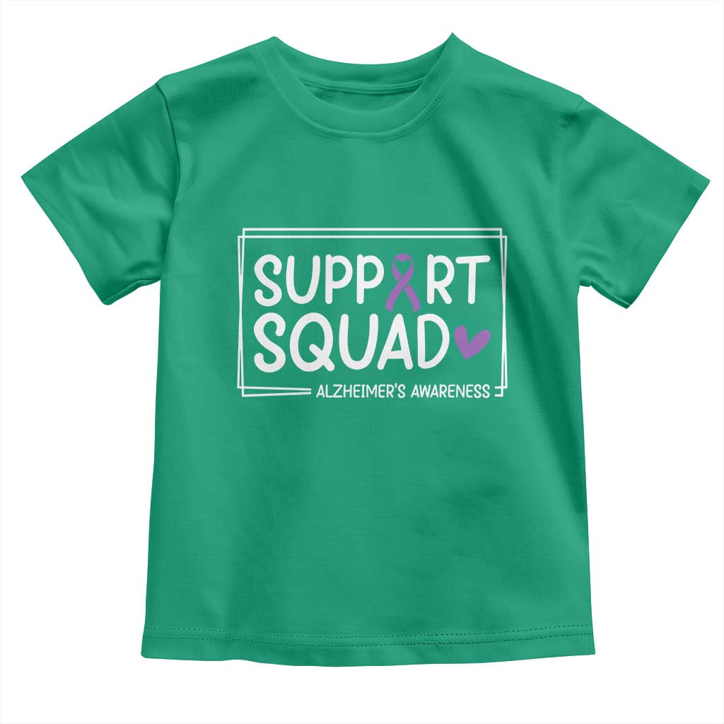Support Squad Alzheimers Toddler T Shirt Purple Ribbon Hope Strength Love