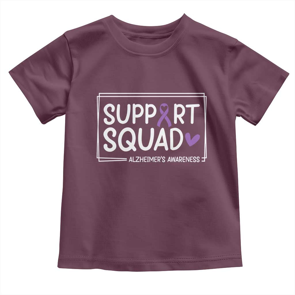 Support Squad Alzheimers Toddler T Shirt Purple Ribbon Hope Strength Love