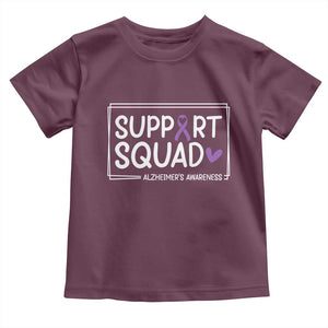 Support Squad Alzheimers Toddler T Shirt Purple Ribbon Hope Strength Love